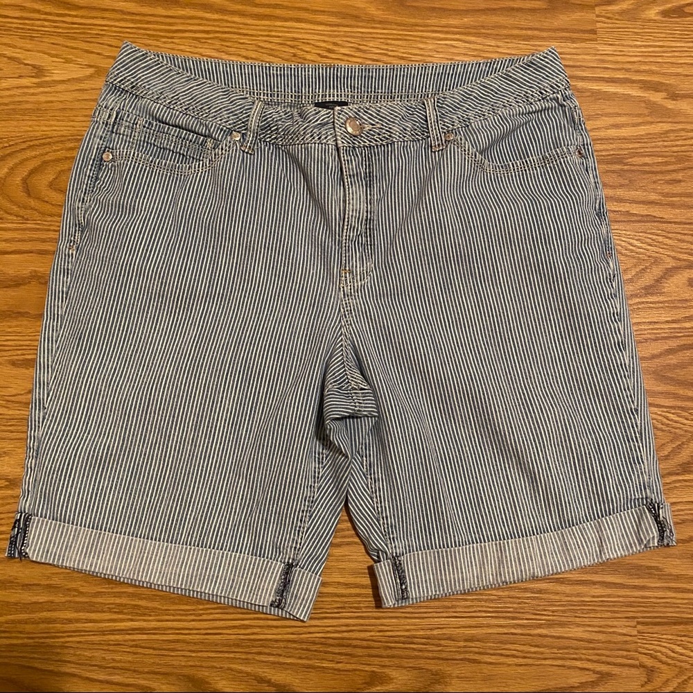 Blue/White Striped Shorts - Faded Glory